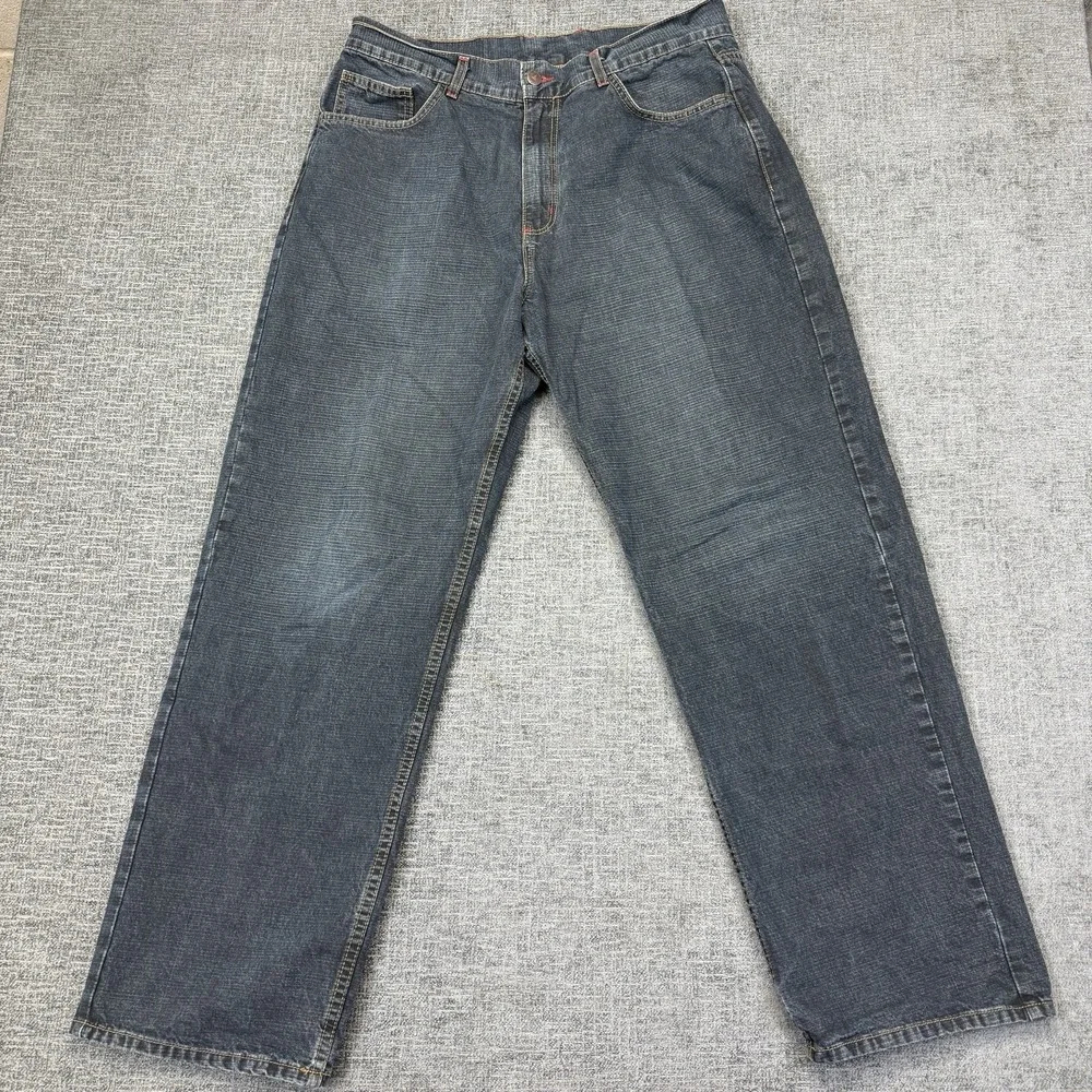 Sinister Brand Jeans Mens 36x30 Blue‎ Straight Leg Money Print Pocket Y2K VTG